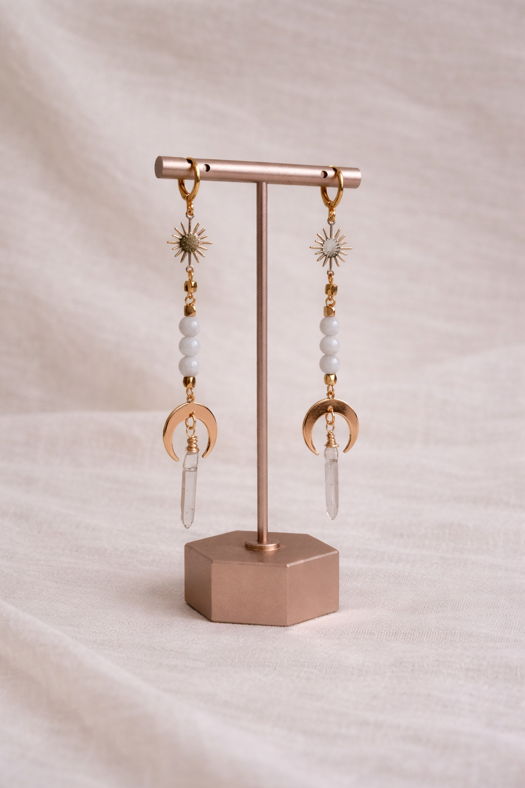 SUN & MOON MOONSTONE EARRINGS