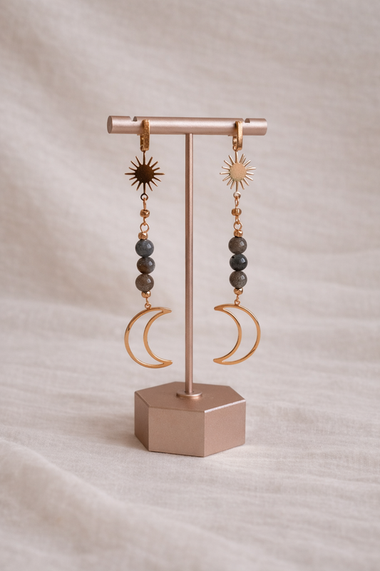 SUN & MOON LABRADORITE EARRINGS