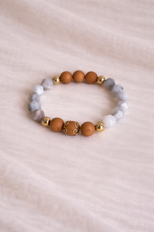 WHITE LACE AGATE BRACELET