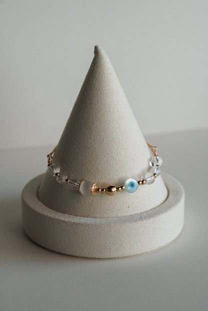 SELENITE ALL SEEING EYE BRACELET