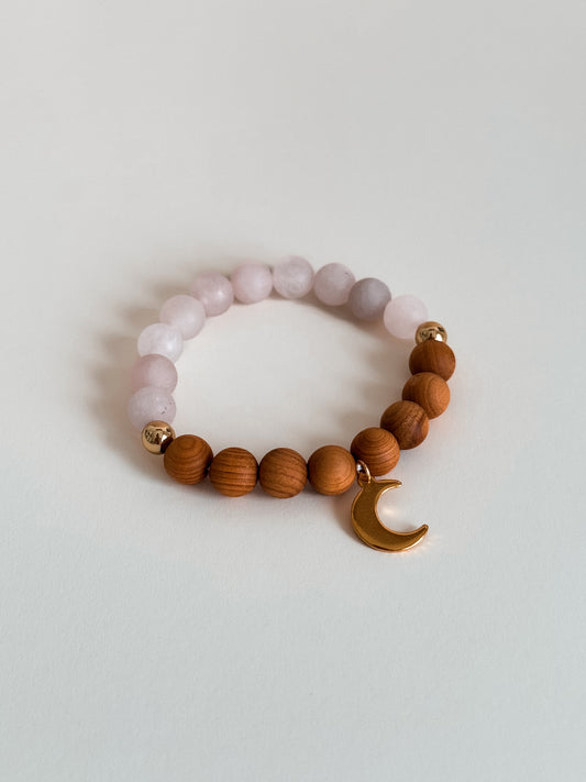 ROSE QUARTZ MOON BRACELET