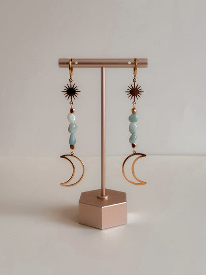 SUN & MOON AMAZONITE EARRINGS