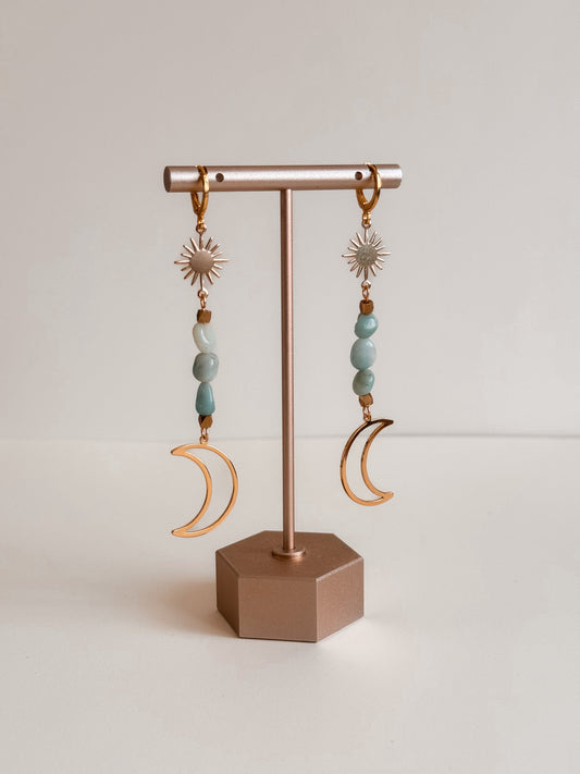 SUN & MOON AMAZONITE EARRINGS